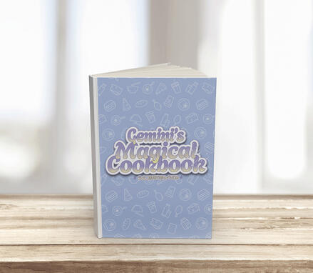 Custom-made cookbook cover. Logo and print layout made in Adobe Illustrator and InDesign.