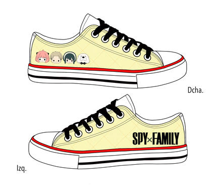 Sneaker design in a "SPY X FAMILY" theme.