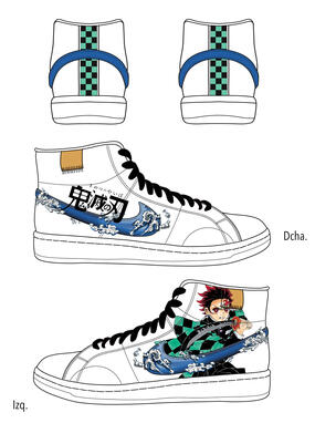 Custom sneakers design inspired by "Demon Slayer".